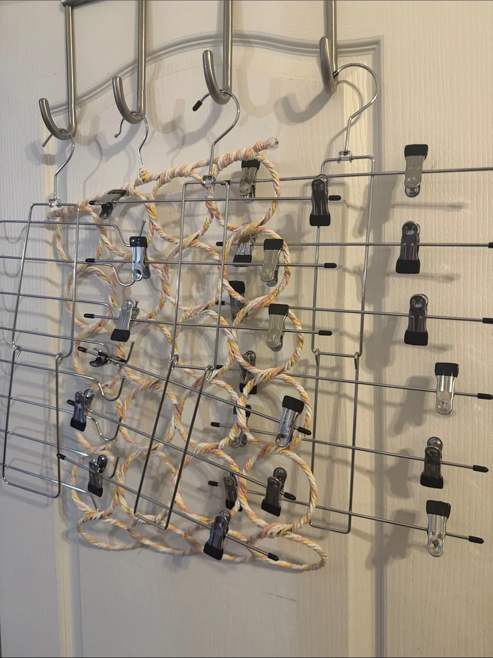 4 Over-the-Door Multi-Hook and Scarf Organizer display clip pants etc